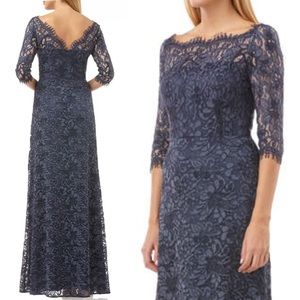 JS COLLECTIONS Bateau Neck Lace Gown NWT 6